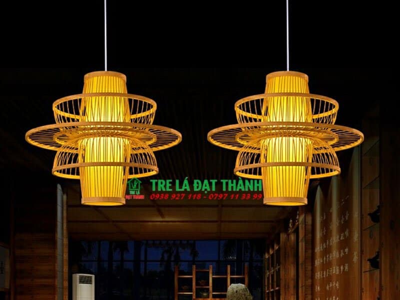 Đèn Hoa Sen Mây Tre Thả Trần - DMT009